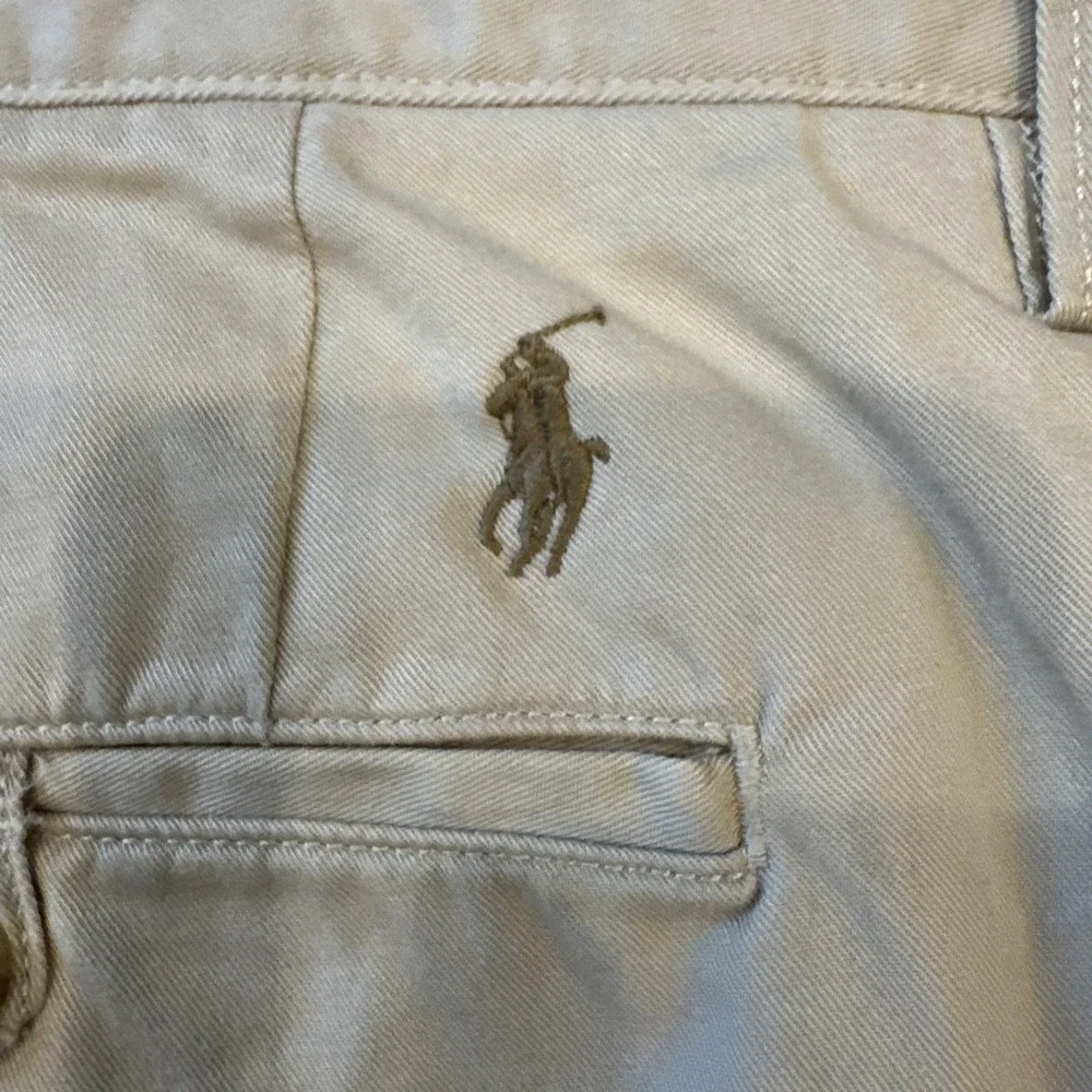 Polo Ralph Lauren Chino Pants Mens 38x32 Khaki Stretch‎ Straight Fit Pony Preppy